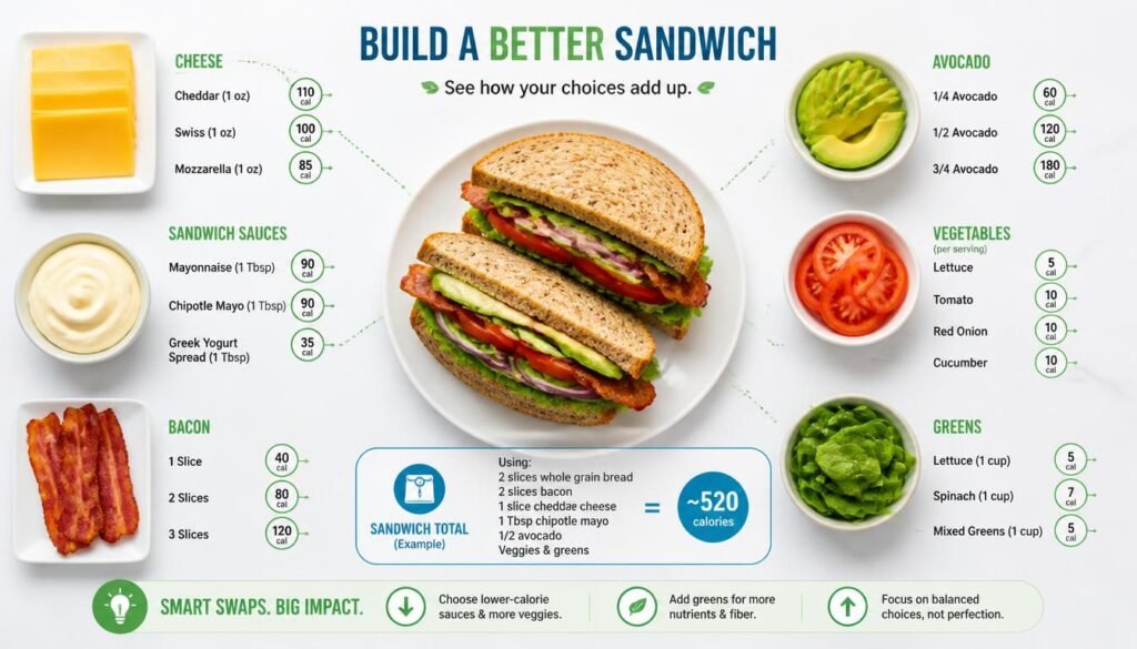 How cheese sauces bacon and avocado affect Subway calories