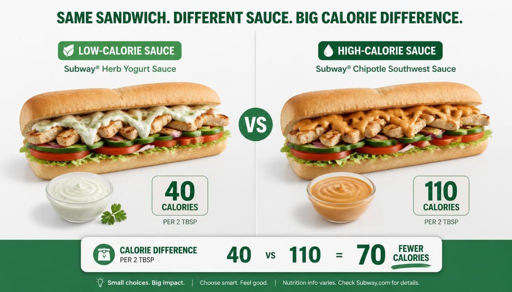 How Subway sauce choices affect sandwich calories
