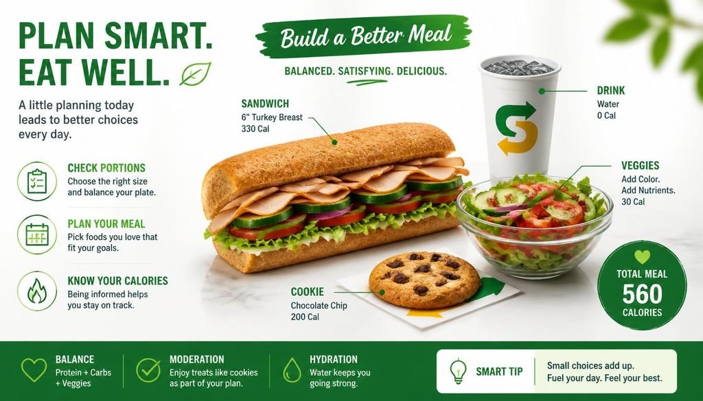 Subway cookie calories and meal planning with sandwich and portion control tips