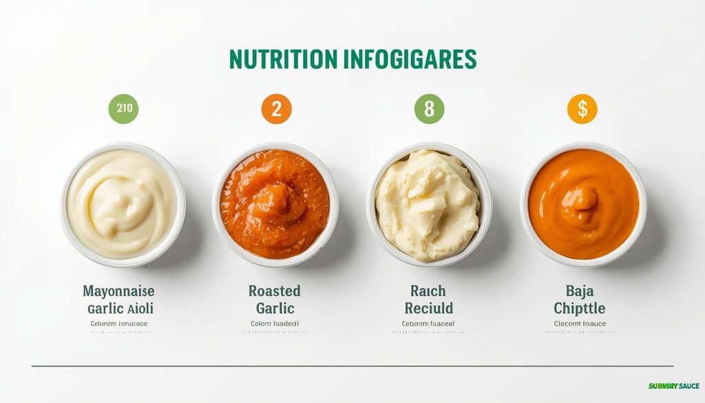 High calorie Subway sauces including mayonnaise ranch and garlic aioli