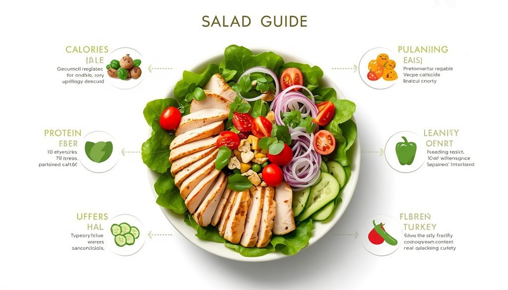 Low calorie Subway salad with vegetables turkey protein and fiber guide